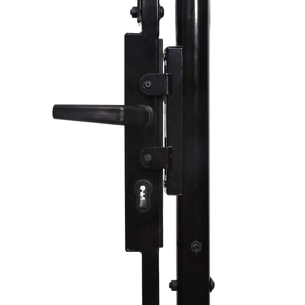 vidaXL Zauntor BOXTEL Einzeltür mit Bogenabschluss Stahl 1 x 2 m Schwarz