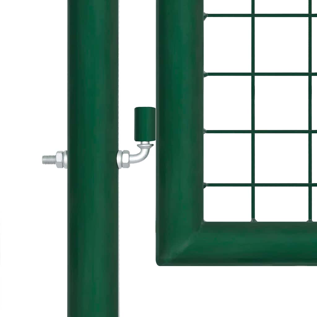 vidaXL Maschen-Gartentor aus Stahl 400 x 75 cm Grün