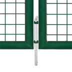 vidaXL Maschen-Gartentor aus Stahl 400 x 75 cm Grün