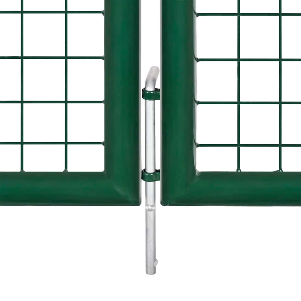 vidaXL Maschen-Gartentor aus Stahl 400 x 75 cm Grün