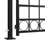 vidaXL Gartentor ASSEN mit Bogenabschluss und 2 Pfosten 105 x 170 cm Schwarz