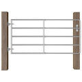 vidaXL 5-Rohr-Weidetor Stahl (95-170)×90 cm Silbern