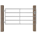 vidaXL 5-Rohr-Weidetor Stahl (95-170)×90 cm Silbern