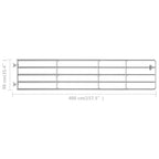 vidaXL 5-Rohre-Weidetor Stahl (150-400)×90 cm Silbern