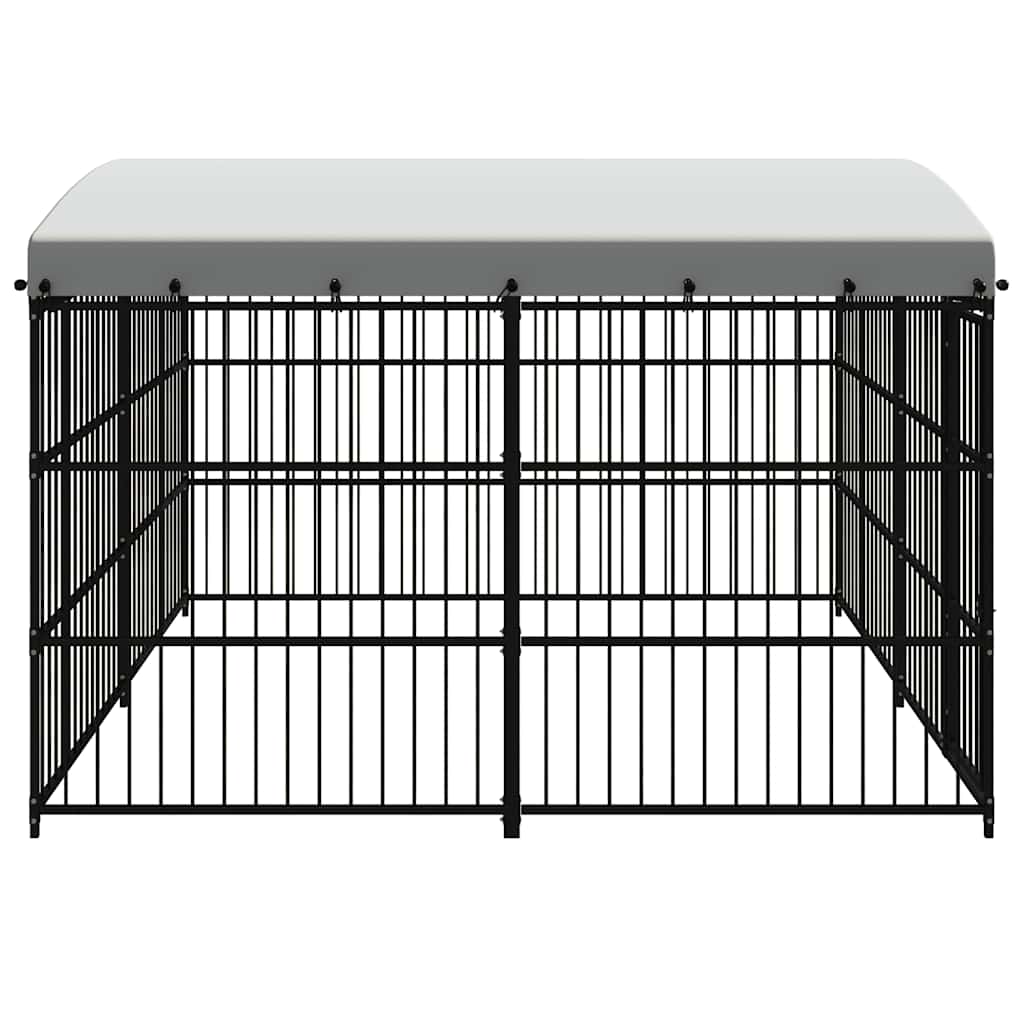 vidaXL Outdoor-Hundezwinger mit Überdachung 300x300x210 cm