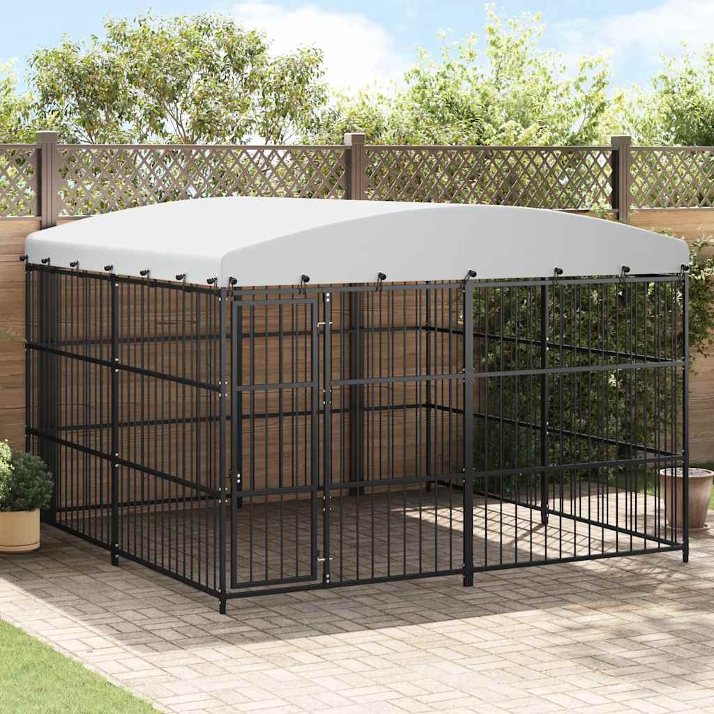 vidaXL Outdoor-Hundezwinger mit Überdachung 300x300x210 cm