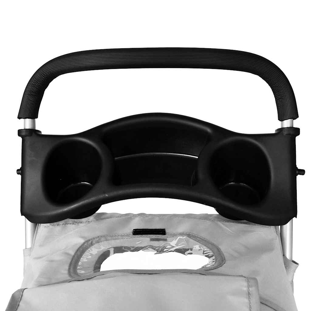 vidaXL Haustier-Buggy Hund/Katze Klappbarer Reisewagen Grau