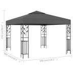 vidaXL Pavillon 3×3 m Anthrazit