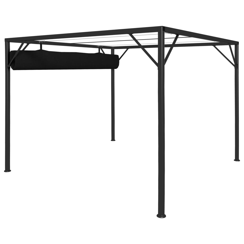 vidaXL Gartenpavillon mit ausziehbarem Dach 3×3 m Anthrazit