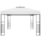vidaXL Gartenpavillon Pulverbeschichteter Stahl 4x3x2,7 m Weiß
