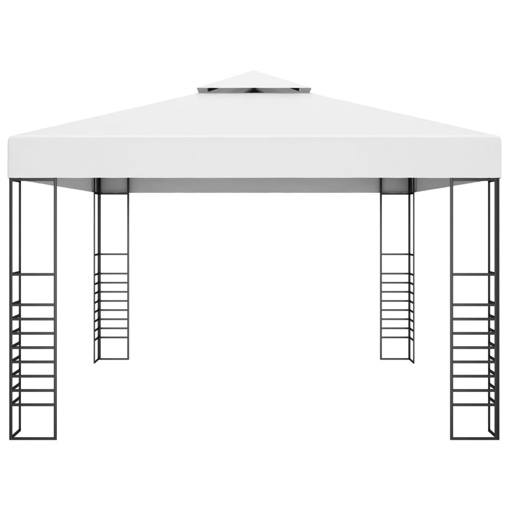 vidaXL Gartenpavillon Pulverbeschichteter Stahl 4x3x2,7 m Weiß