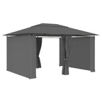 vidaXL Gartenpavillon mit Vorhängen 4 x 3 m Anthrazit