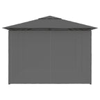 vidaXL Gartenpavillon mit Vorhängen 4 x 3 m Anthrazit