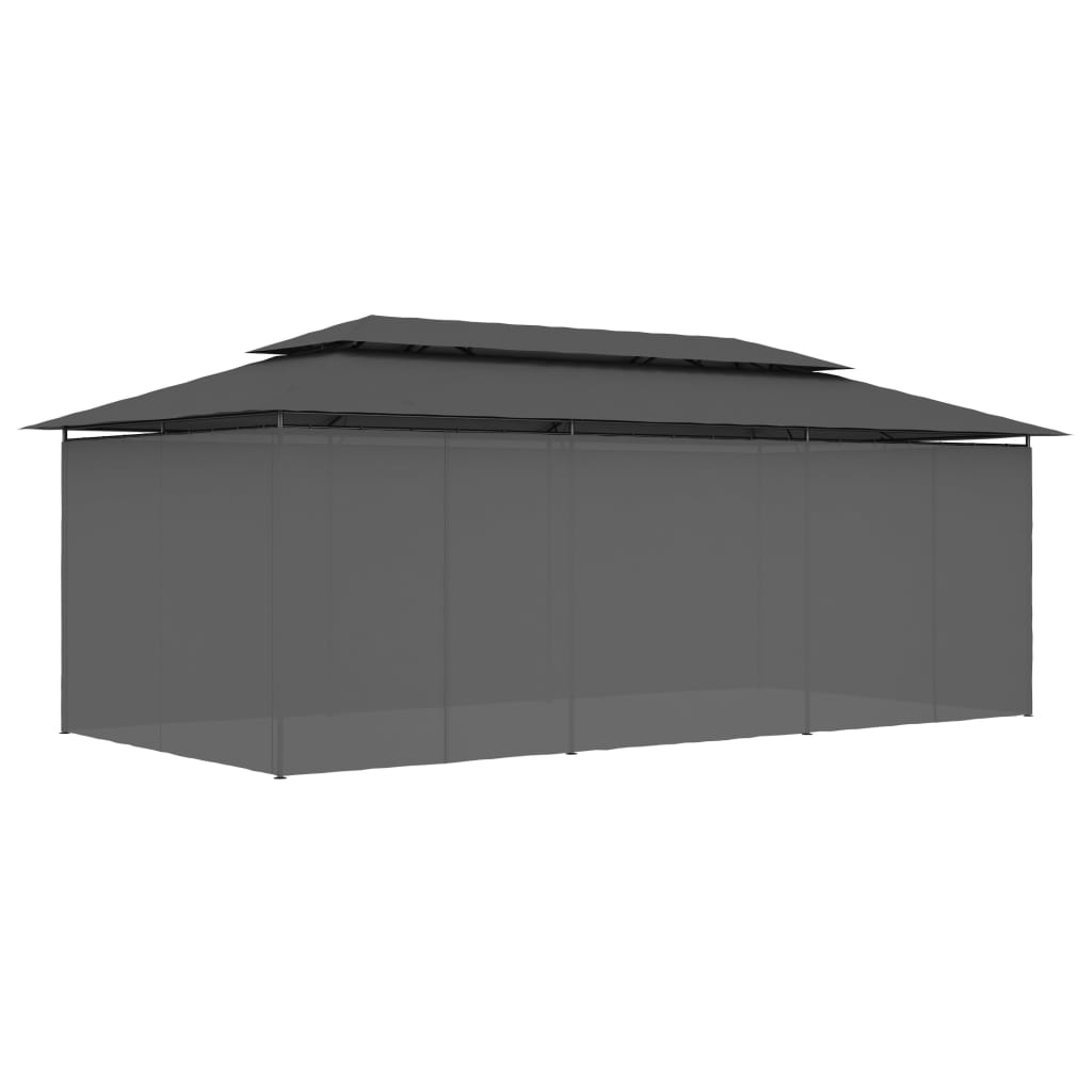 vidaXL Pavillon mit Vorhängen 600x298x270 cm Anthrazit