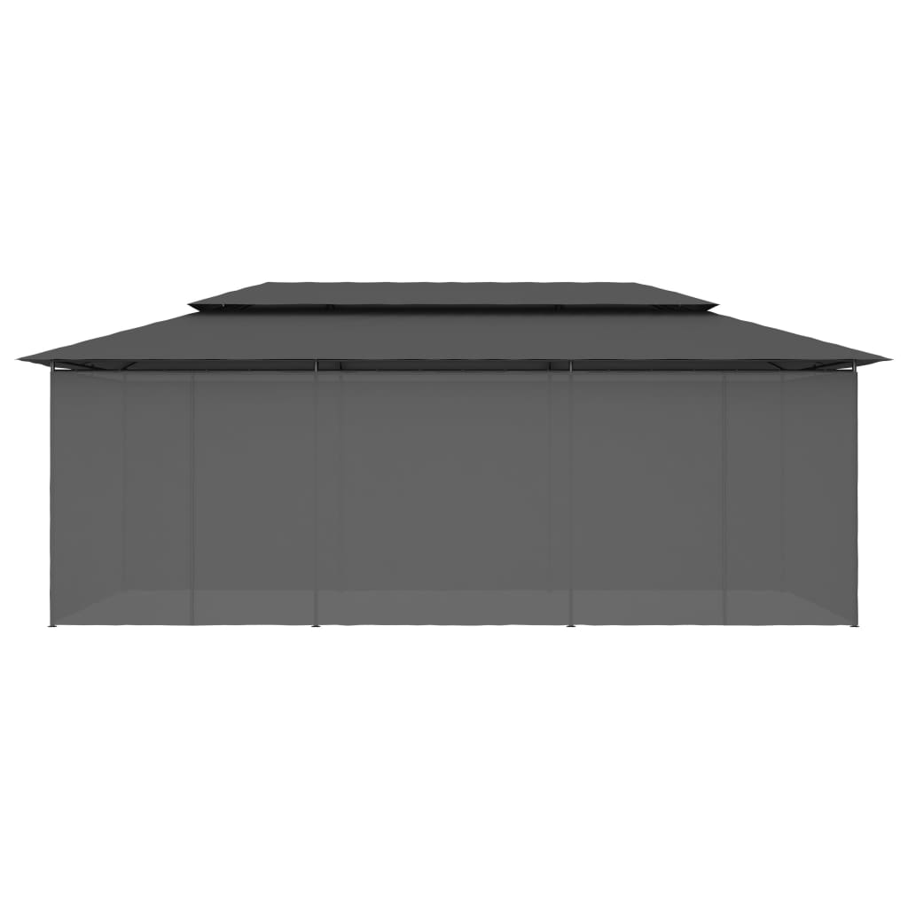 vidaXL Pavillon mit Vorhängen 600x298x270 cm Anthrazit