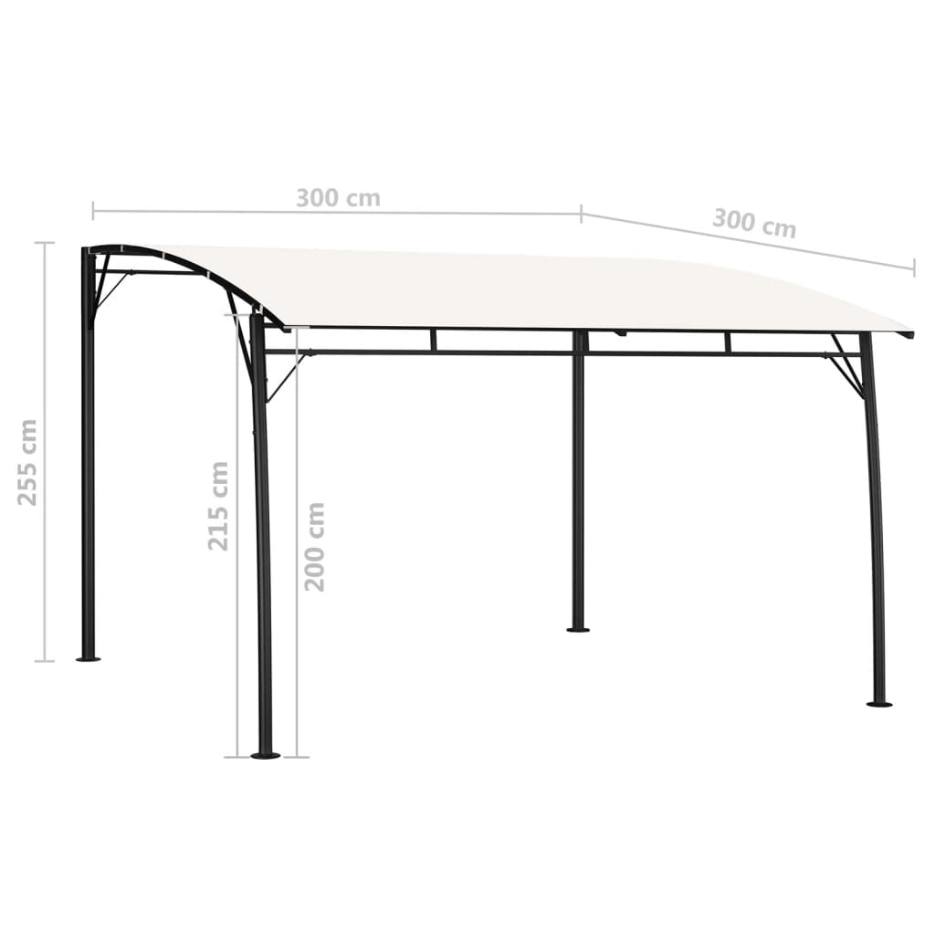 vidaXL Garten-Sonnenschutz 3x3x2,55 m Cremeweiß