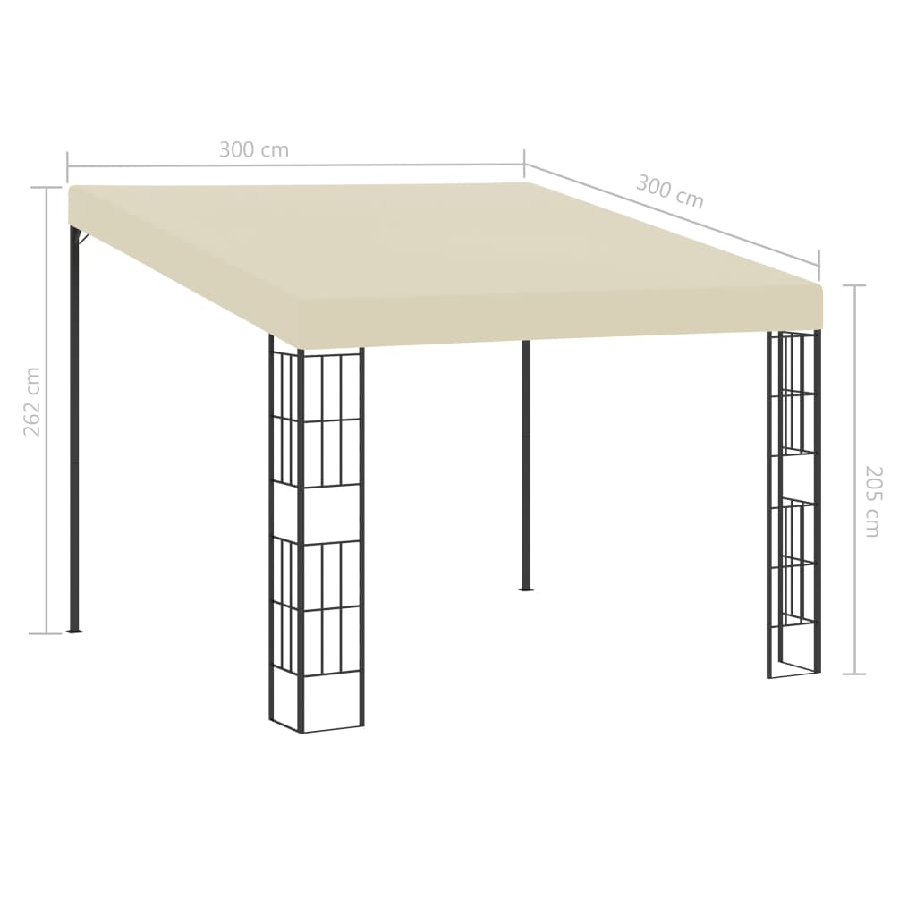 vidaXL Wand-Pavillon 3x3 m Creme Stoff
