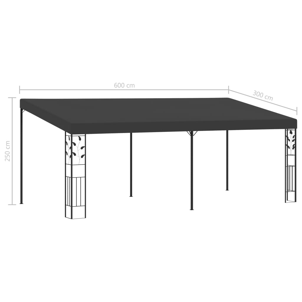 vidaXL Wand-Pavillon 6x3x,5 m Anthrazit