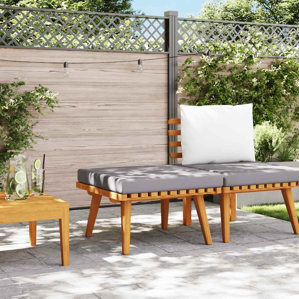 vidaXL Garten-Fußhocker mit Auflage 60×60×29 cm Akazie Massivholz