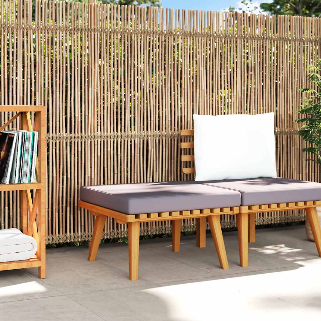 vidaXL Garten-Fußhocker mit Auflage 60×60×29 cm Akazie Massivholz