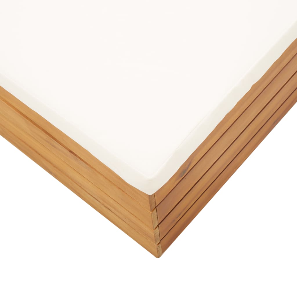 vidaXL Modular-Fußhocker 1 Stk. mit Kissen Massivholz Akazie