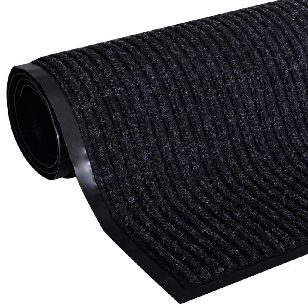 vidaXL Türmatte Schwarz PVC