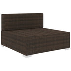 vidaXL Mittelsofa mit Kissen Modular Poly Rattan Braun