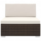 vidaXL Mittelsofa mit Kissen Modular Poly Rattan Braun