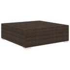 vidaXL Modular-Fußhocker mit Kissen Poly Rattan Braun