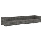 vidaXL 4-tlg. Gartensofa-Set mit Kissen Poly Rattan Grau