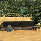 vidaXL 4-tlg. Gartensofa-Set mit Kissen Poly Rattan Grau