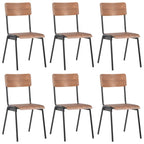 vidaXL Esszimmerstühle 6 Stk. Braun Sperrholz