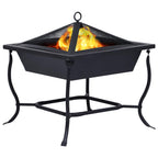 vidaXL Feuerstelle Schwarz 42x42x45 cm Stahl
