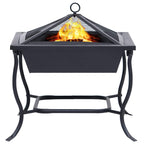 vidaXL Feuerstelle Schwarz 42x42x45 cm Stahl