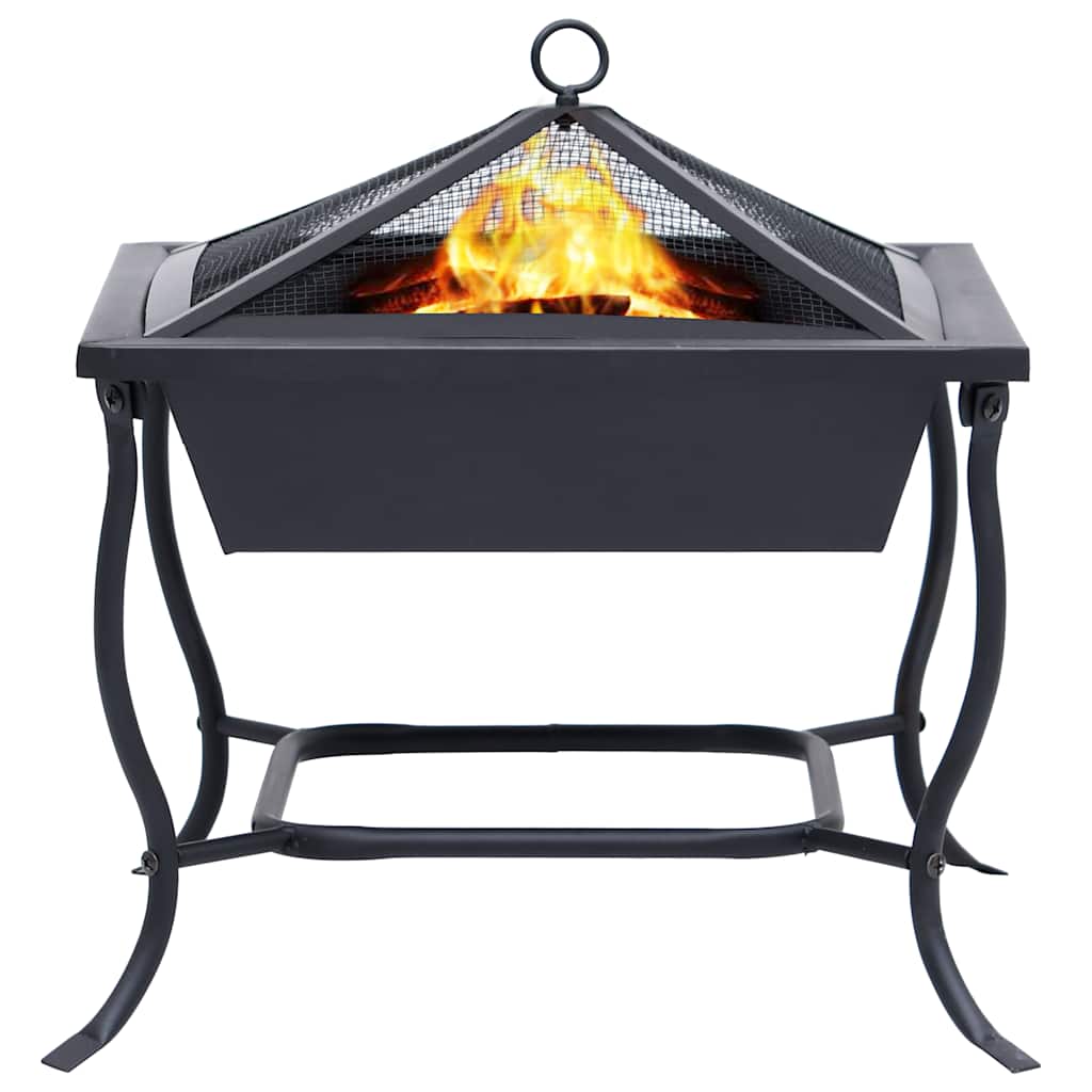 vidaXL Feuerstelle Schwarz 42x42x45 cm Stahl