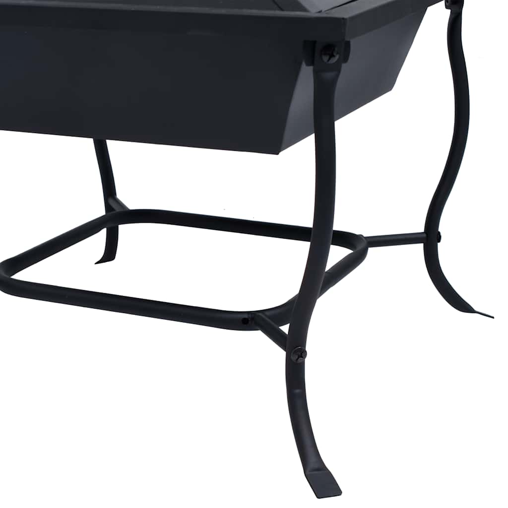 vidaXL Feuerstelle Schwarz 42x42x45 cm Stahl