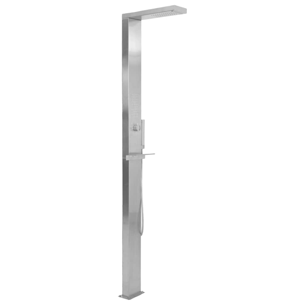 vidaXL Gartendusche Edelstahl Quadratisch