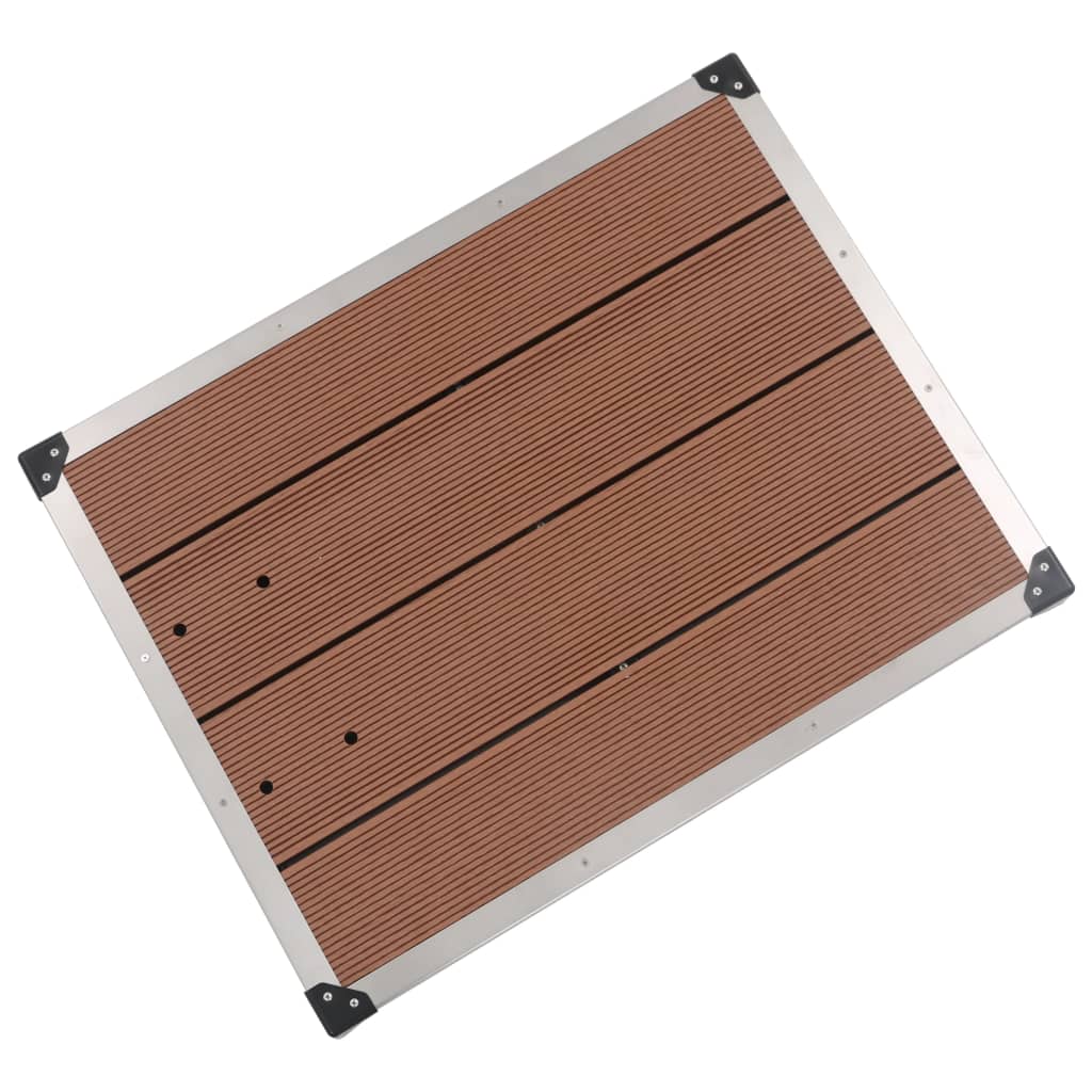 vidaXL Garten-Duschwanne WPC Edelstahl 80 x 62 cm Braun