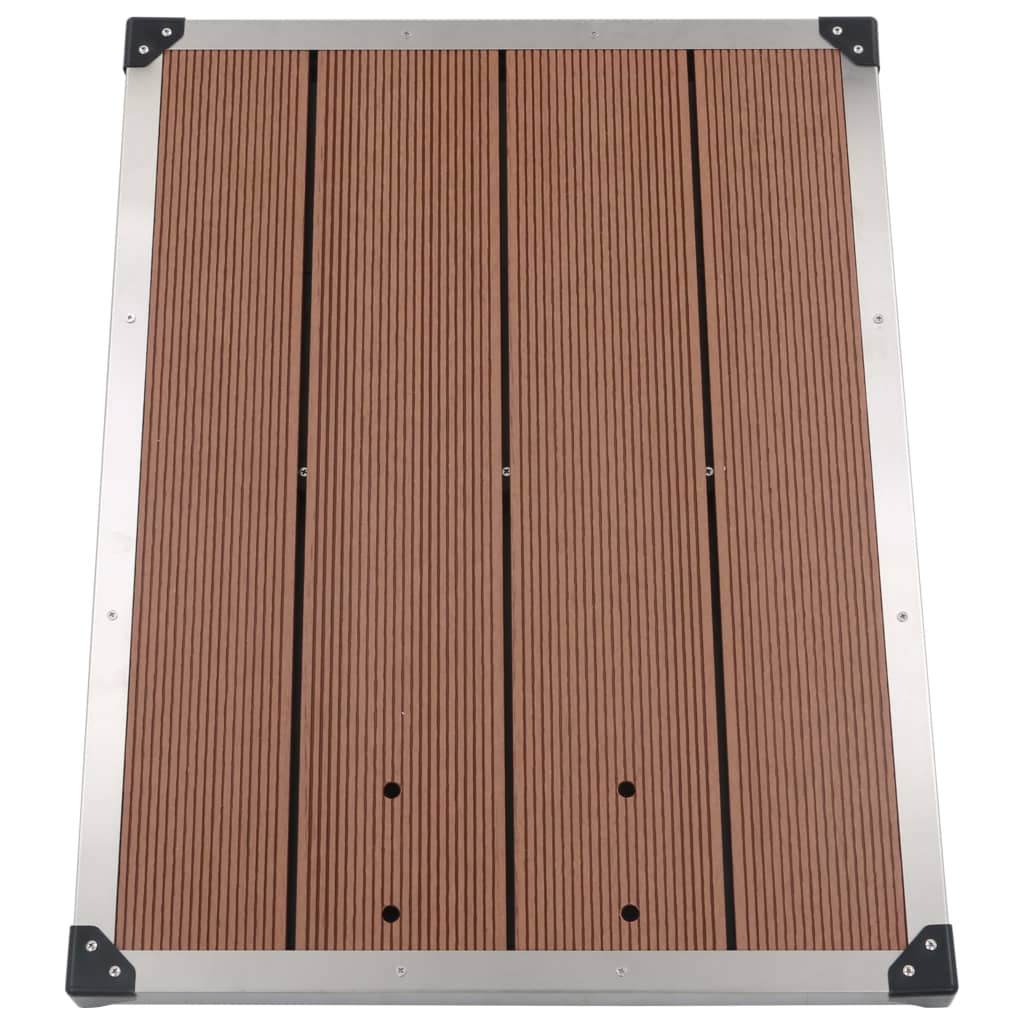 vidaXL Garten-Duschwanne WPC Edelstahl 80 x 62 cm Braun