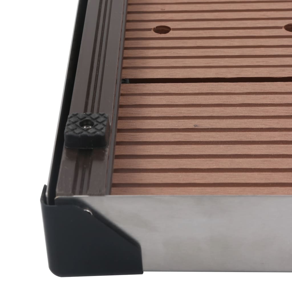 vidaXL Garten-Duschwanne WPC Edelstahl 80 x 62 cm Braun
