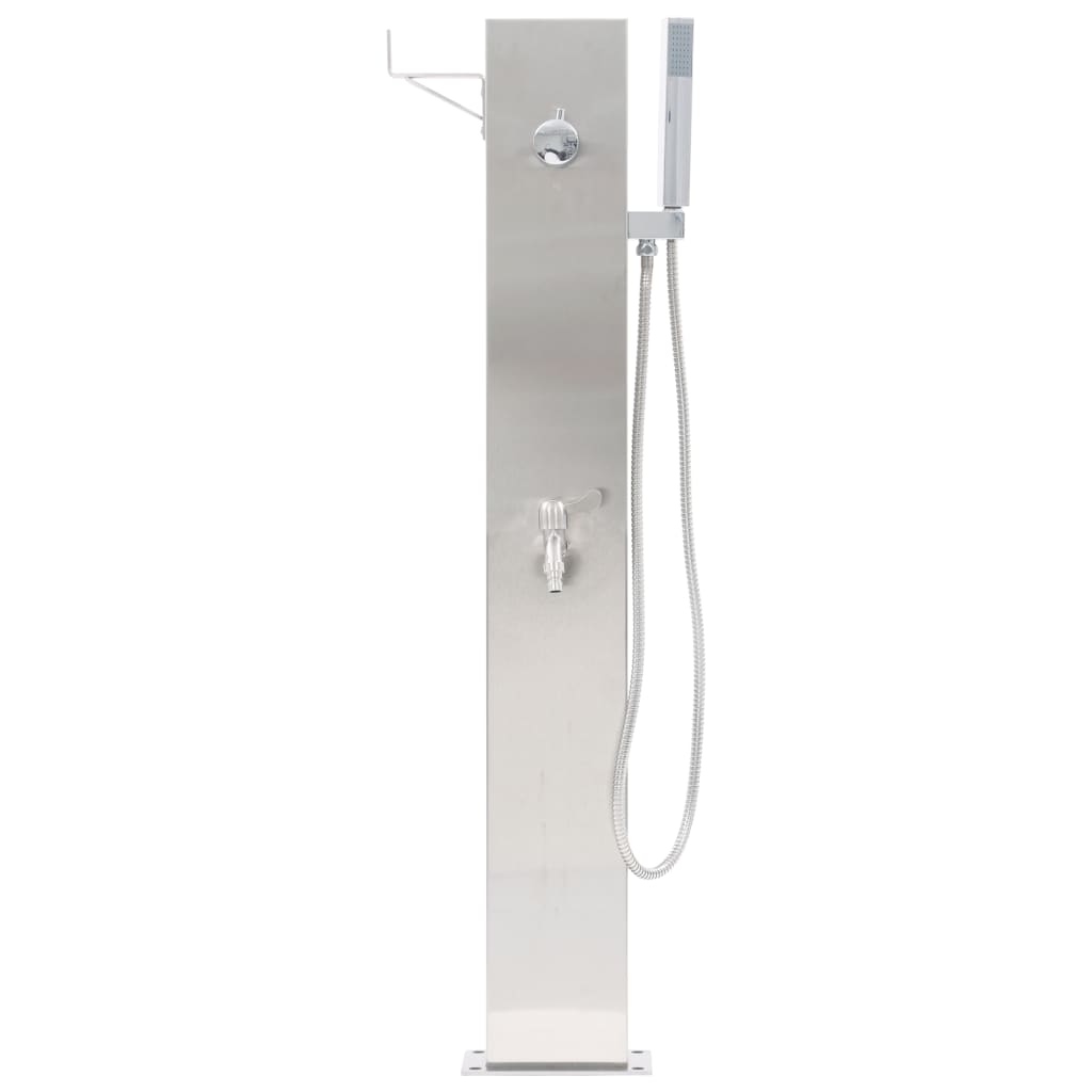 vidaXL Gartendusche mit Wasserhahn 110 cm Edelstahl