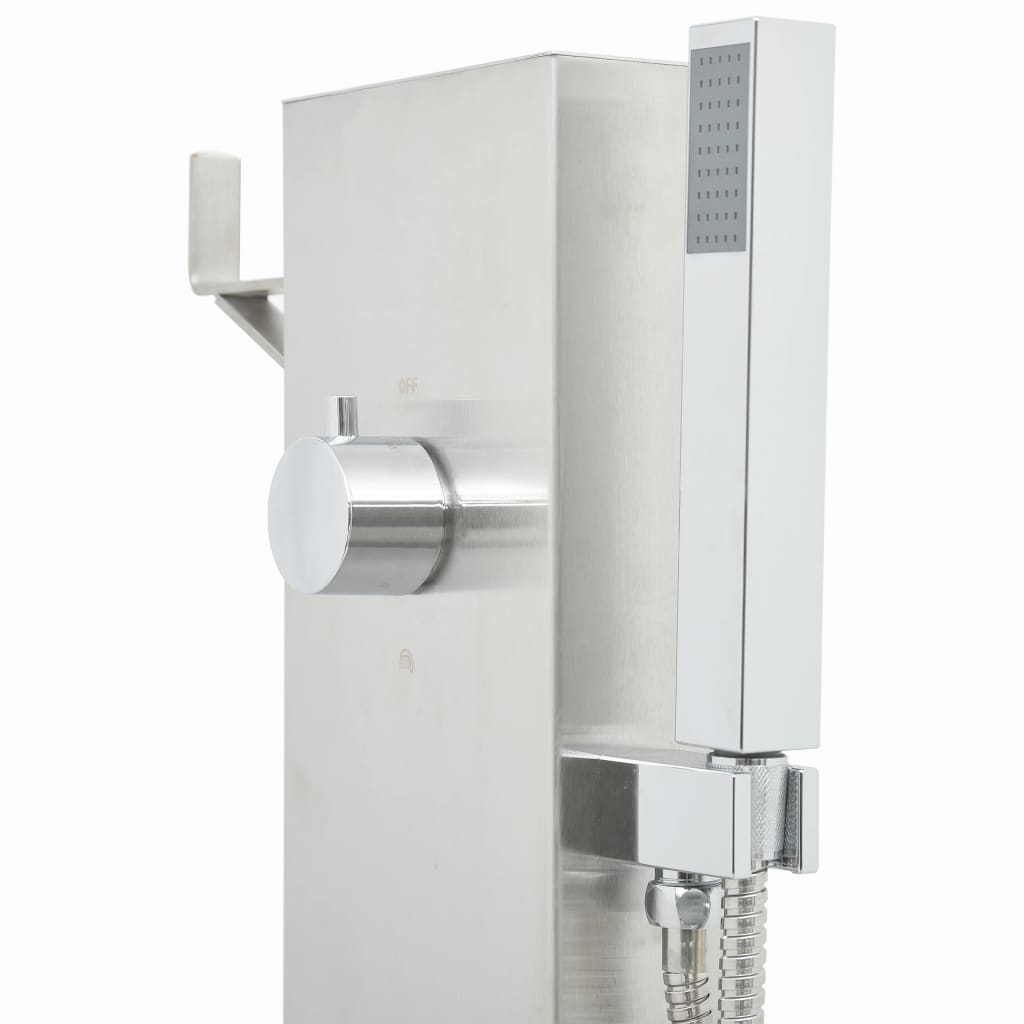 vidaXL Gartendusche mit Wasserhahn 110 cm Edelstahl
