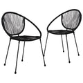 vidaXL Gartenstühle 2 Stk. PVC Rattan Schwarz