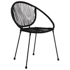 vidaXL Gartenstühle 2 Stk. PVC Rattan Schwarz