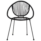 vidaXL Gartenstühle 2 Stk. PVC Rattan Schwarz