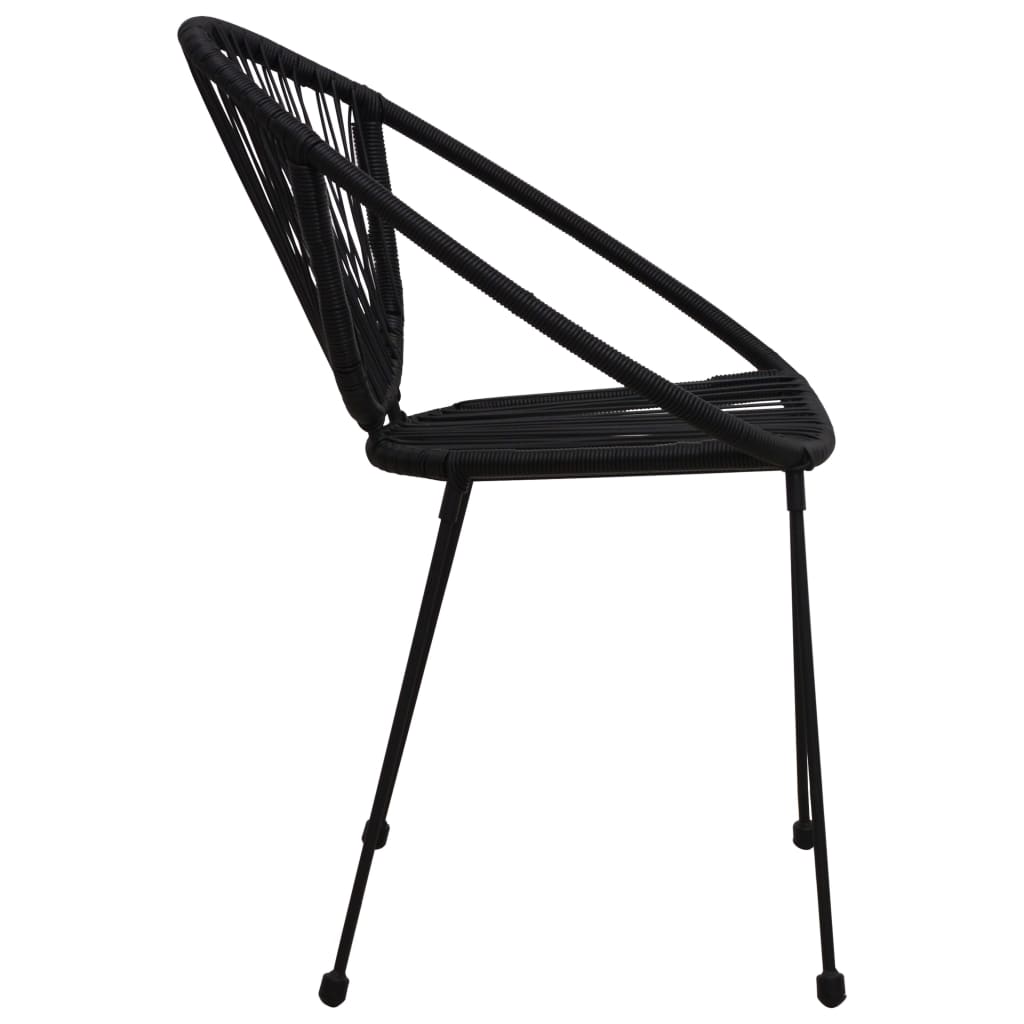 vidaXL Gartenstühle 2 Stk. PVC Rattan Schwarz