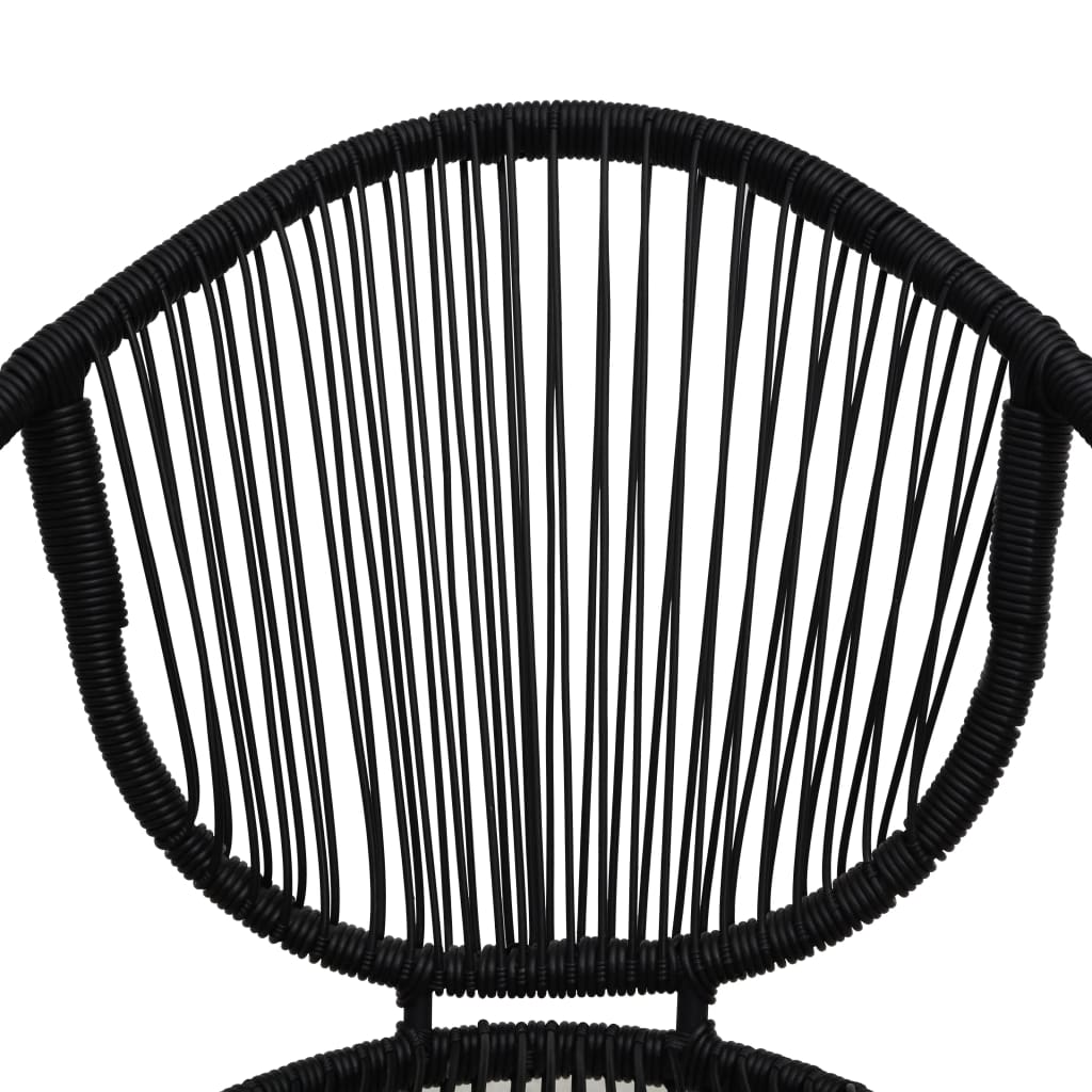 vidaXL Gartenstühle 2 Stk. PVC Rattan Schwarz