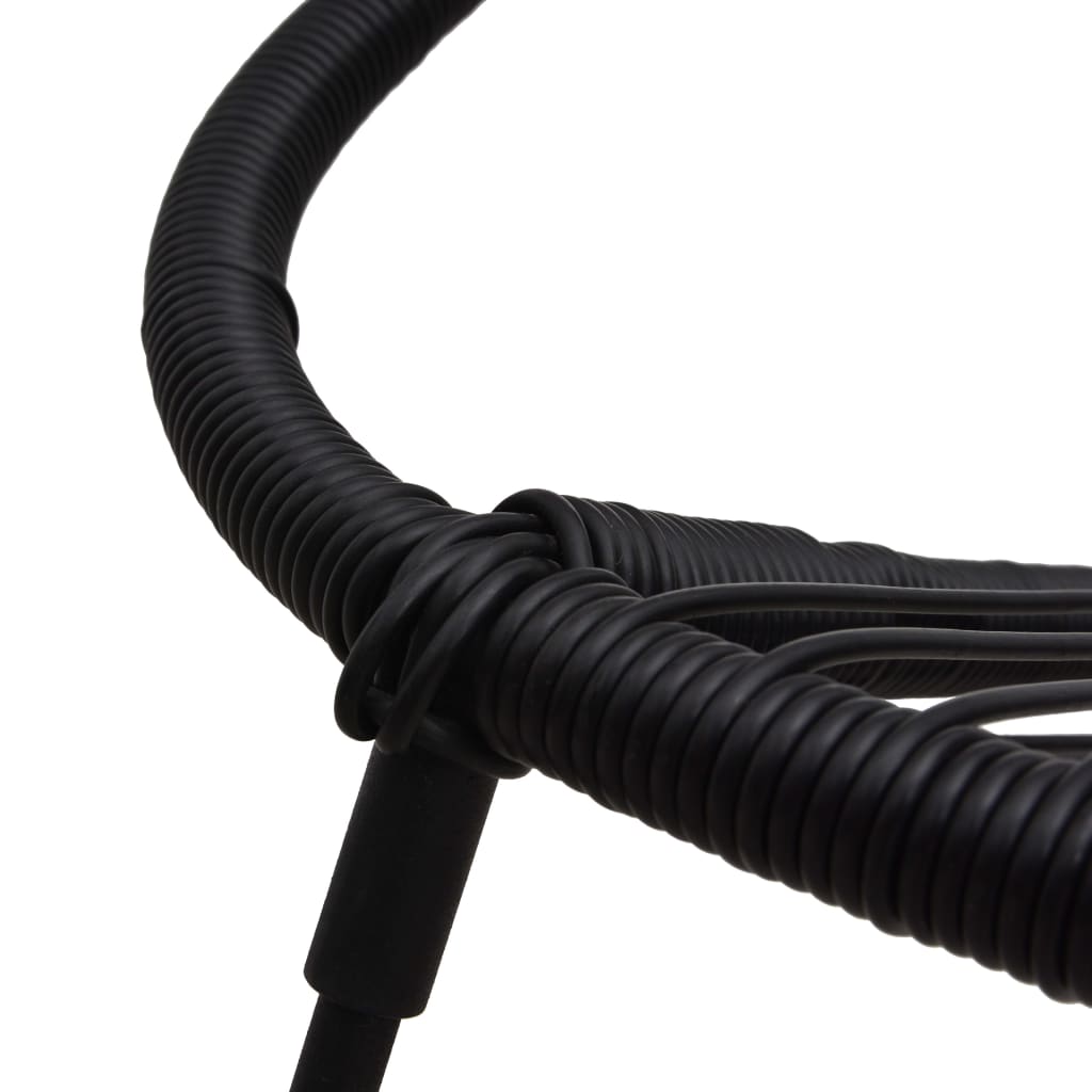 vidaXL Gartenstühle 2 Stk. PVC Rattan Schwarz