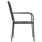 vidaXL Gartenstühle 2 Stk. Baumwollseil und Stahl Schwarz