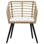 vidaXL Gartenstühle 2 Stk. mit Auflagen Poly Rattan Eiche
